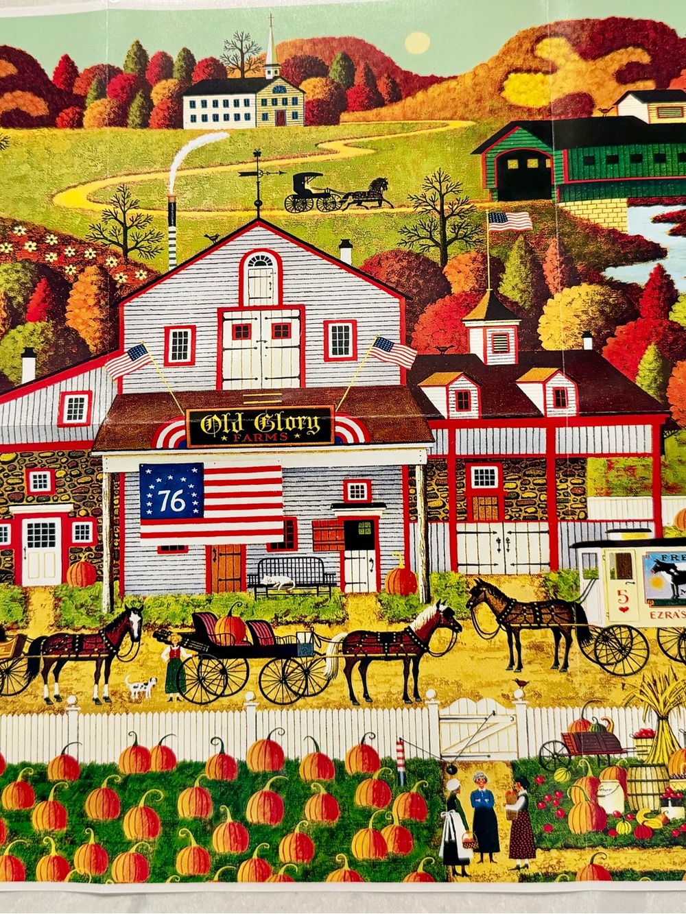 Charles Wysocki Old Glory Farms Harvest 1000 Piece Puzzle